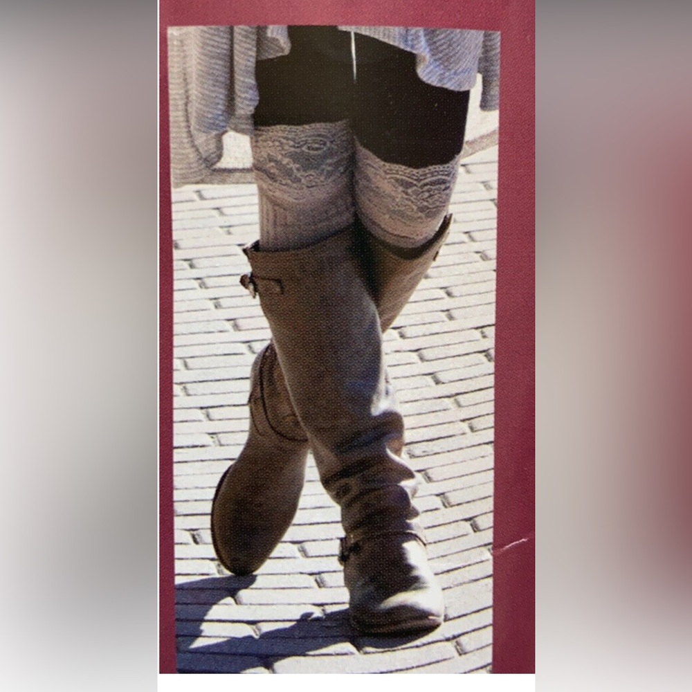 NWT Simply Noelle Boot socks Beige lace Top! So cute!!